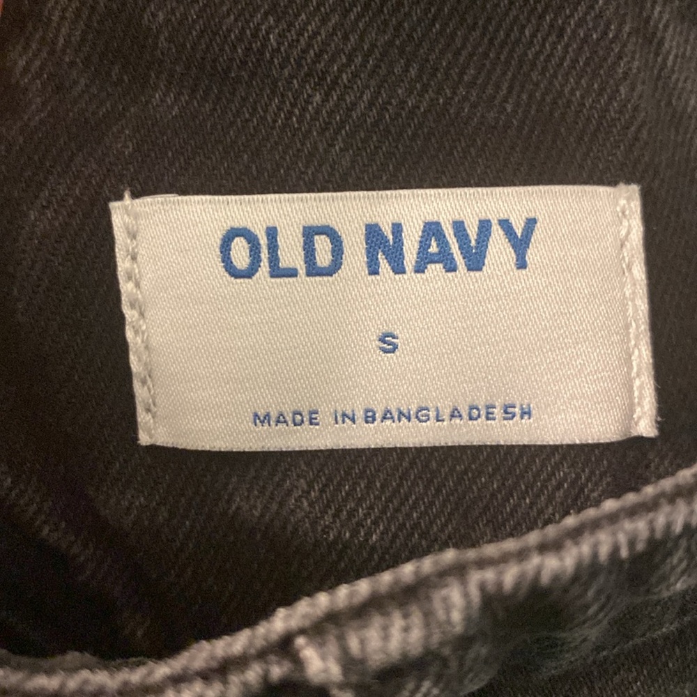 Old Navy Black Slouchy Non Stretch Denim Overalls Size S - Picture 11 of 11